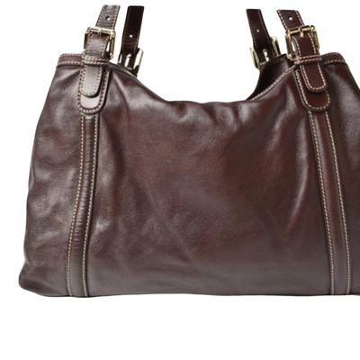 Shop Gucci Brown Leather Tote Bag ()