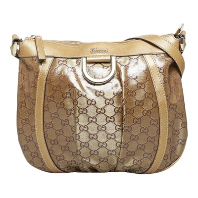 Shop Gucci Gg Crystal Brown Canvas Shoulder Bag ()