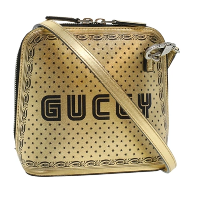 Shop Gucci Gold Leather Shoulder Bag ()