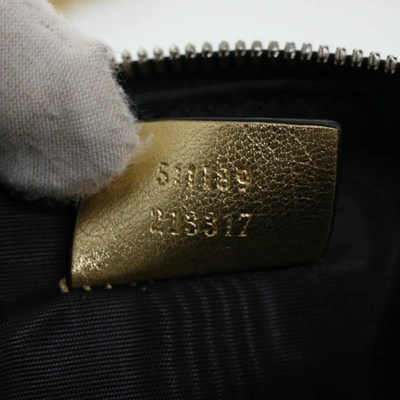 Shop Gucci Gold Leather Shoulder Bag ()