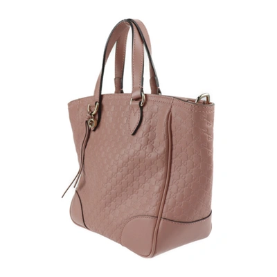 Shop Gucci Ssima Pink Leather Tote Bag ()
