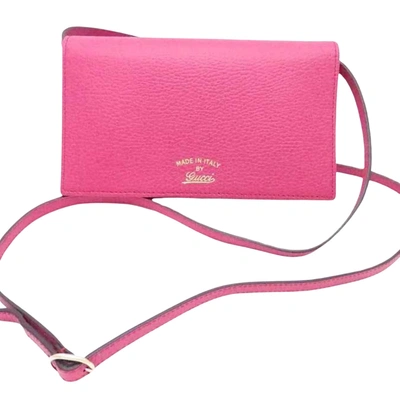 Shop Gucci Pink Leather Shoulder Bag ()