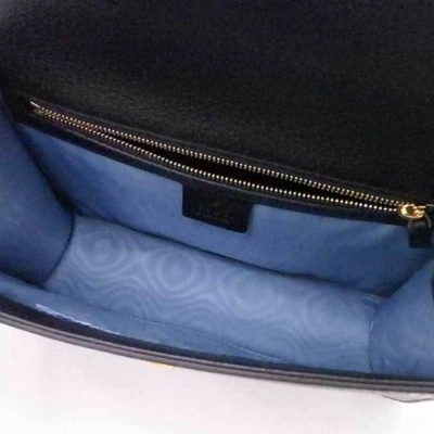 Shop Gucci Sylvie Black Leather Shoulder Bag ()