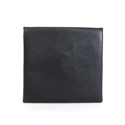 Shop Hermes Hermès Bastia Black Leather Wallet  ()