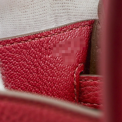 Shop Hermes Hermès Birkin 25 Red Leather Handbag ()