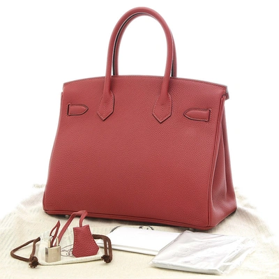 Shop Hermes Hermès Birkin 30 Burgundy Leather Handbag ()