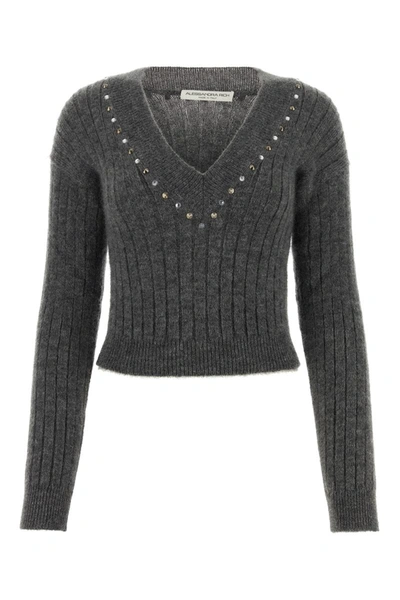 Shop Alessandra Rich Knitwear In Greymelange