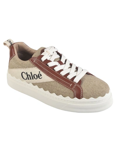 Shop Chloé Chloè Sneakers In White - Brown 1