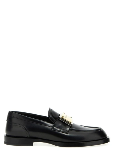 Shop Dolce & Gabbana 'college' Loafers In Black