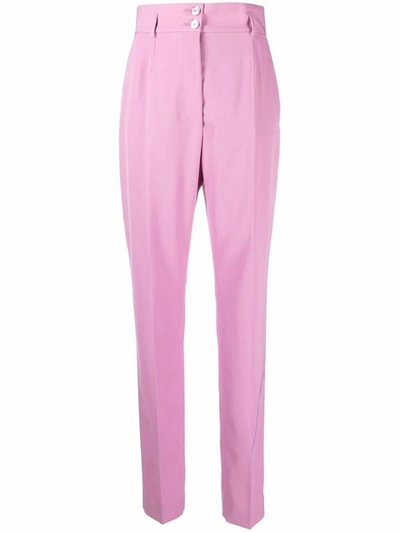 Shop Dolce & Gabbana Cropped Tailored Trousers In Lilac