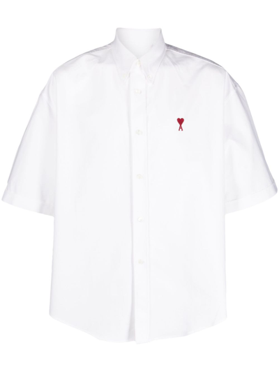 Shop Ami Alexandre Mattiussi Ami De Coeur Organic-cotton Shirt - Men's - Cotton In White