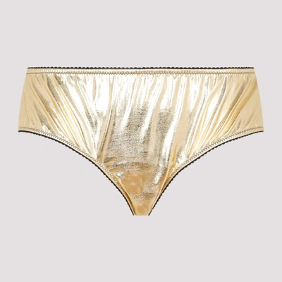 Shop Dolce & Gabbana Polyester Brief In S Gold
