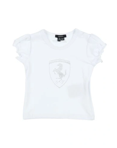 Ferrari Newborn Girl T-shirt White Size 3 Cotton, Elastane In White