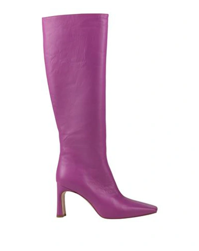 Shop Liu •jo Woman Boot Mauve Size 7 Soft Leather In Purple