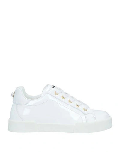 Shop Dolce & Gabbana Toddler Girl Sneakers White Size 9.5c Soft Leather
