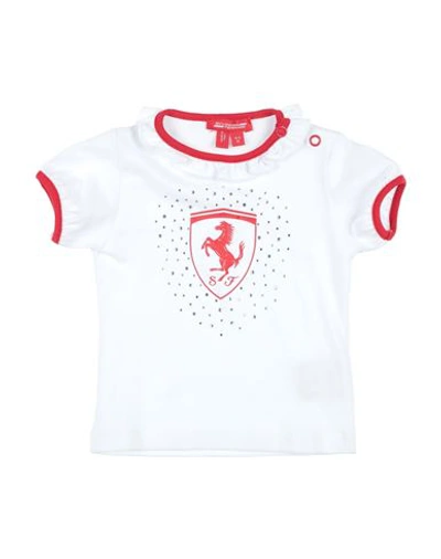 Shop Scuderia Ferrari Ferrari Newborn Girl T-shirt White Size 3 Cotton, Elastane