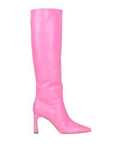 Shop Liu •jo Woman Boot Fuchsia Size 7 Textile Fibers In Pink