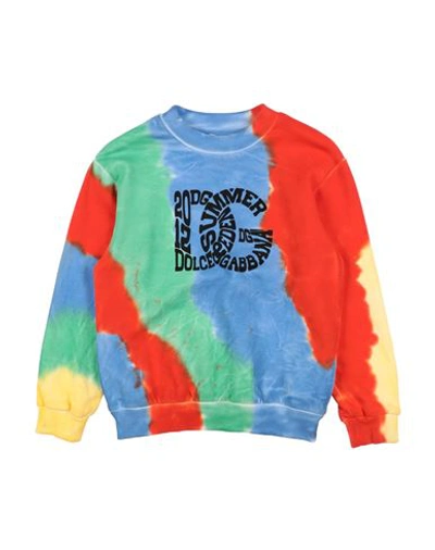 Shop Dolce & Gabbana Toddler Boy Sweatshirt Pastel Blue Size 7 Cotton, Elastane
