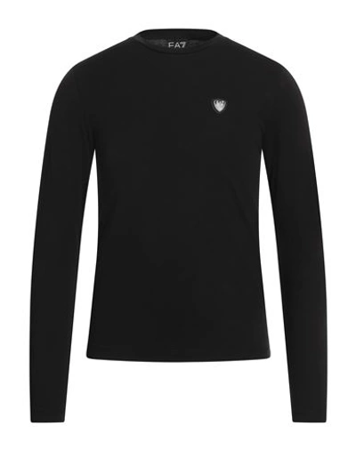 Shop Ea7 Man T-shirt Black Size Xs Cotton, Elastane