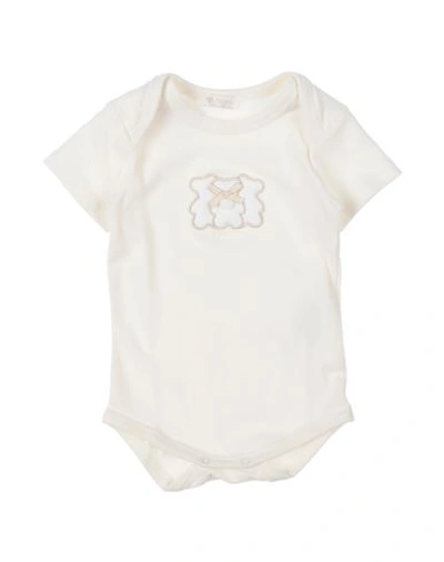 Shop Nanán Newborn Girl Baby Bodysuit Cream Size 3 Cotton, Elastane In White