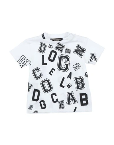 Shop Dolce & Gabbana Newborn Boy T-shirt White Size 3 Cotton