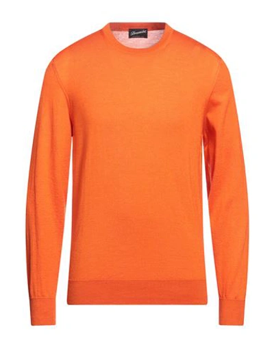Shop Drumohr Man Sweater Orange Size 40 Cashmere, Silk
