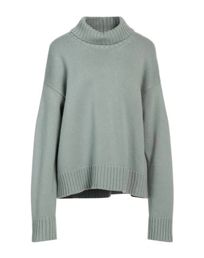Jil Sander Woman Turtleneck Sage Green Size 6 Cashmere, Cotton, Polyester In Sage Green