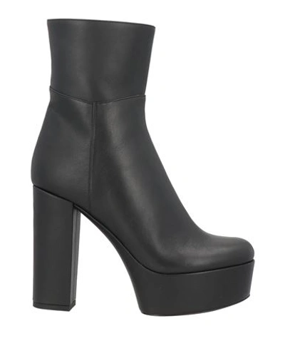 Ilio Smeraldo Woman Ankle Boots Black Size 10 Soft Leather In Black