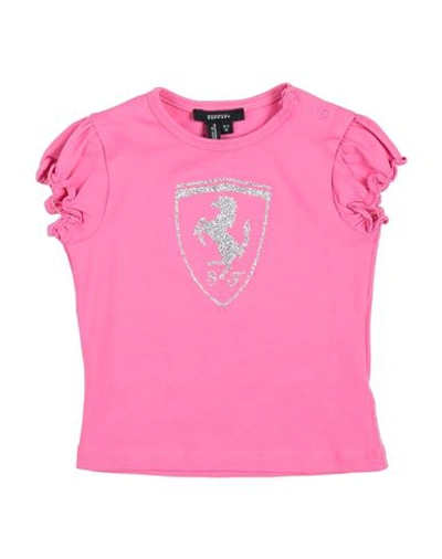 Shop Scuderia Ferrari Ferrari Newborn Girl T-shirt Pink Size 3 Cotton, Elastane