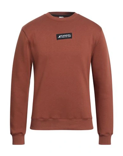 Shop Kangol Man Sweatshirt Cocoa Size L Polyester, Cotton In Brown