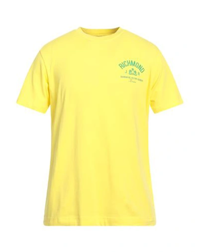 Shop John Richmond Man T-shirt Yellow Size Xxl Cotton, Lycra