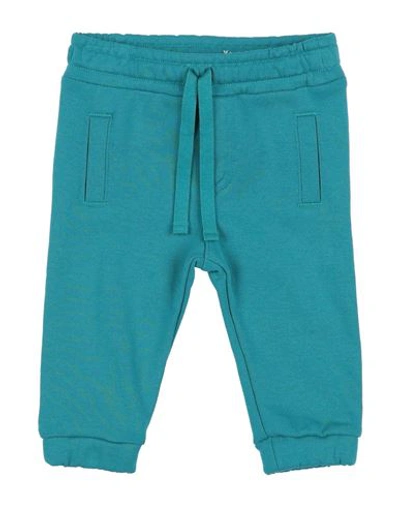 Shop Dolce & Gabbana Newborn Boy Pants Emerald Green Size 3 Cotton, Viscose