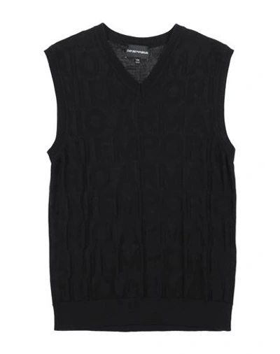 Shop Emporio Armani Toddler Boy Sweater Black Size 6 Virgin Wool, Acrylic