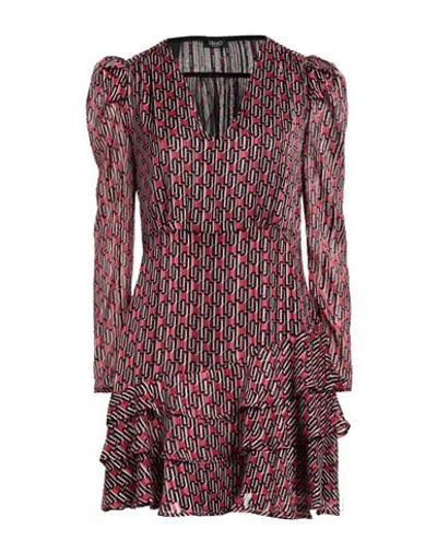 Shop Liu •jo Woman Mini Dress Red Size 10 Polyester, Metallic Fiber