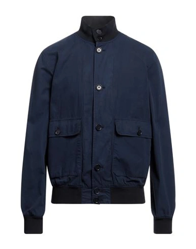 Shop Aspesi Man Jacket Navy Blue Size Xl Cotton, Polyester, Polyamide, Elastane