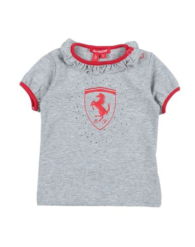 Scuderia Ferrari Ferrari Newborn Girl T-shirt Light Grey Size 3 Cotton, Elastane In Grey