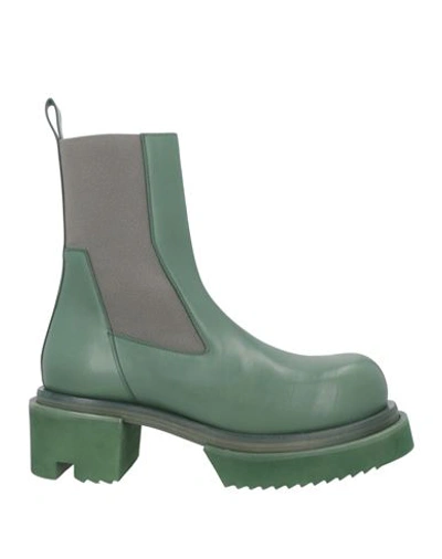 Shop Rick Owens Man Boot Green Size 12 Soft Leather