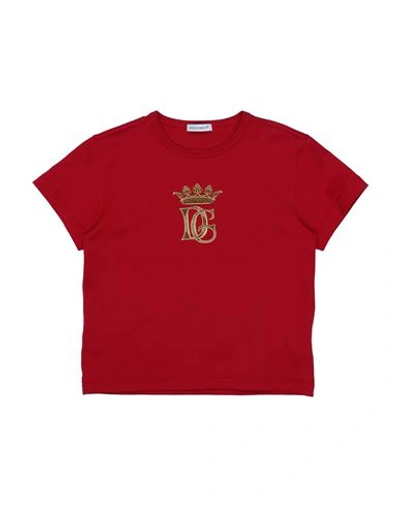 Shop Dolce & Gabbana Toddler Boy T-shirt Brick Red Size 6 Cotton, Polyester, Viscose, Polyamide, Metallic