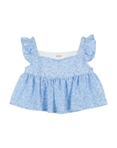 Vicolo Toddler Girl Top Sky Blue Size 6 Polyester In Blue