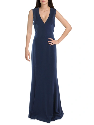 Shop Dress The Population Sandra Womens V-neck Sleeveless Formal Dress In Blue