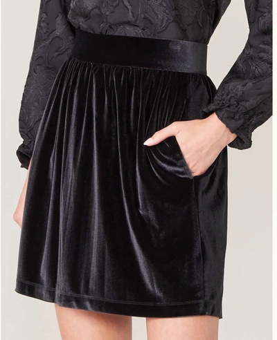 Shop Spartina 449 Gianna Stretch Velvet Skirt In Black