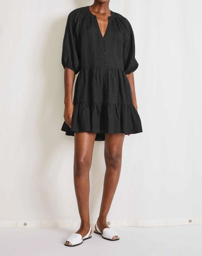 Shop Apiece Apart Linen Mini Mitte Dress In Black