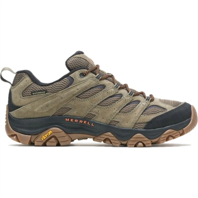 Shop Merrell Men's Moab 3 Low Waterproof Hiking Shoe In Olive/gum In Multi