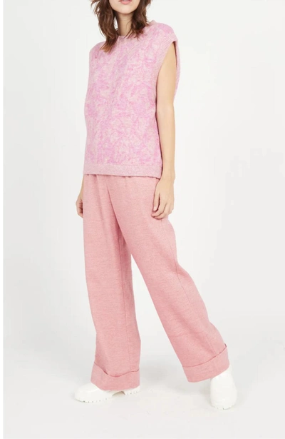 Frnch Kemy Sweater Vest In Rose In Multi