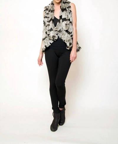 Love Token Deville Fur Vest In Grey/black In Multi