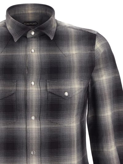 Shop Tom Ford Cotton Shirt In Grey
