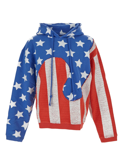 Shop Erl Printed Swirl Hoodie In Blue