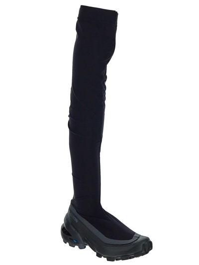 Shop Mm6 Maison Margiela X Salomon Crosswader Lug Knee-boots In Black