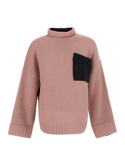 Shop Jw Anderson Two-toned Knit Sweater In Pink