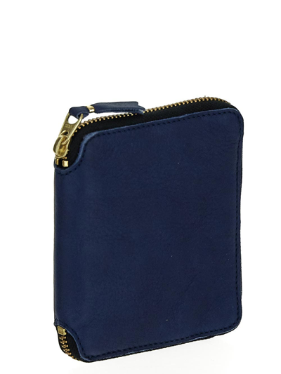 Shop Comme Des Garçons Zip-around Washed Wallet In Blue